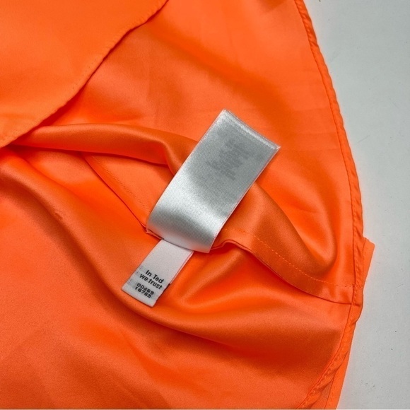 Ted BAKER London Neon Orange Chiffon White Lace Fit & Flare Vember Mini Dress - Picture 13 of 16